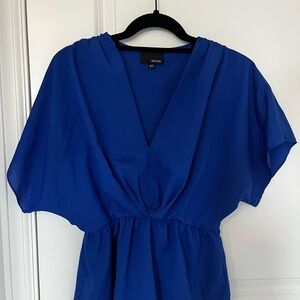 Greylin Vibrant Blue V-Neck Blouse​